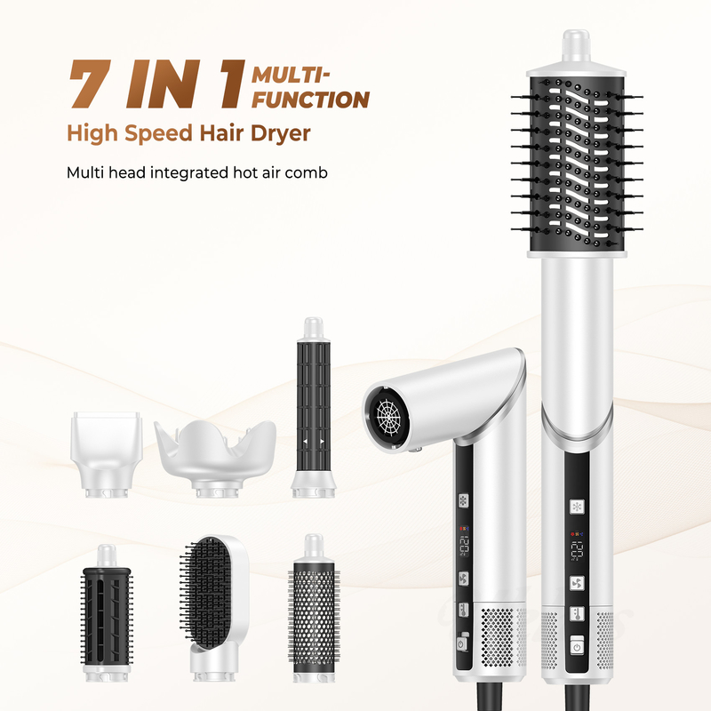 Asciugatrice di capelli professionale ad aria calda 8 in 1 con asciugatrice automatica e cavo di alimentazione 2M 1500W Multi-Styler