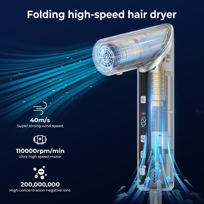 Asciugatrice di capelli professionale ad aria calda 8 in 1 con asciugatrice automatica e cavo di alimentazione 2M 1500W Multi-Styler
