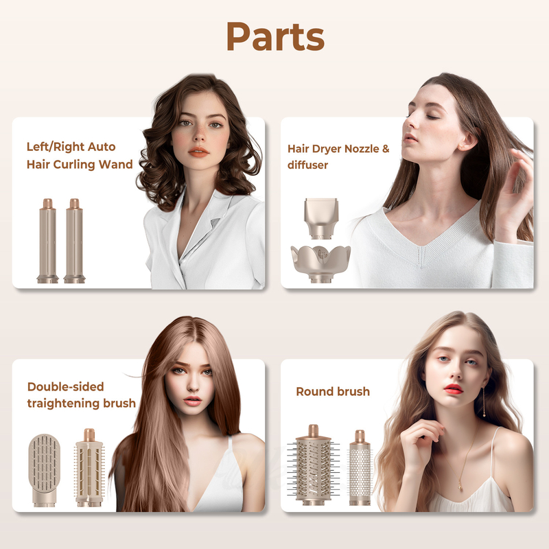 Cold 4 Gear 8 in 1 Hair Styler 110 000 RPM Velocità asciugacapelli ionica negativa Curling automatico Ferro volumizer raddrizzatore