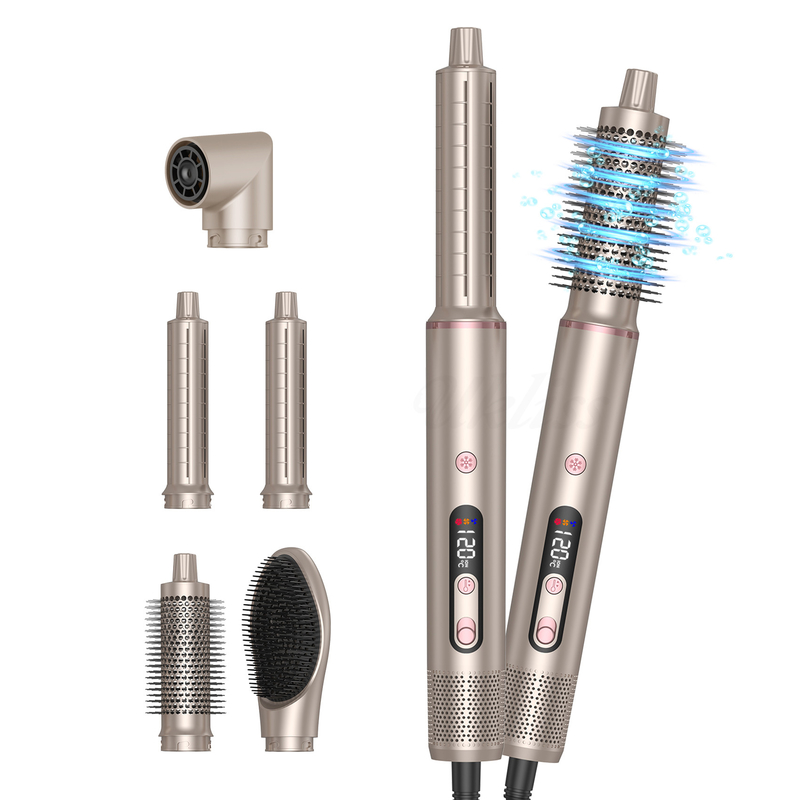 6 in 1 Professional Hot Air Styler Potente asciugacapelli e raddrizzatore Set Curling Volumizing Straightening