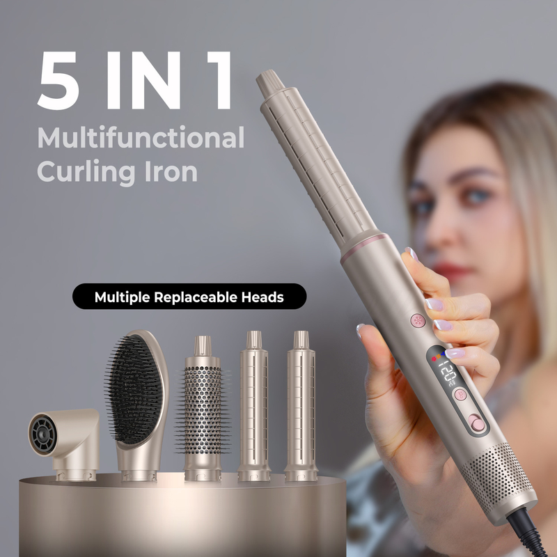 6 in 1 Professional Hot Air Styler Potente asciugacapelli e raddrizzatore Set Curling Volumizing Straightening