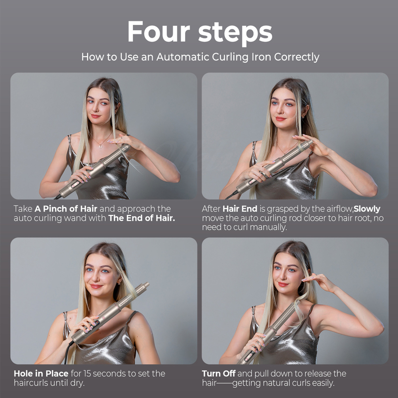 6 in 1 Professional Hot Air Styler Potente asciugacapelli e raddrizzatore Set Curling Volumizing Straightening