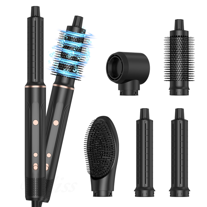 Asciugatrice di capelli a aria calda professionale spazzola 5 in 1 velocità ionica negativa asciugatura rapida fredda 4 ingranaggi tensione 110V / 50HZ 240V / 60HZ