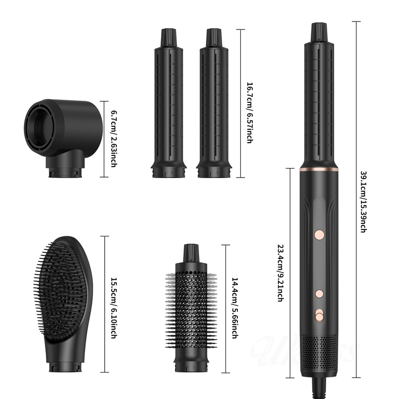 Asciugatrice di capelli a aria calda professionale spazzola 5 in 1 velocità ionica negativa asciugatura rapida fredda 4 ingranaggi tensione 110V / 50HZ 240V / 60HZ