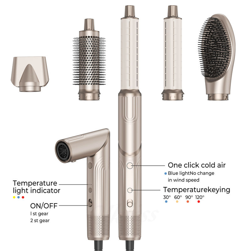 5 in 1 asciugacapelli pieghevole spazzola a soffio di vento asciugacapelli ad alta velocità turbo asciugacapelli spazzola professionale 500 milioni asciugacapelli ionici negativi
