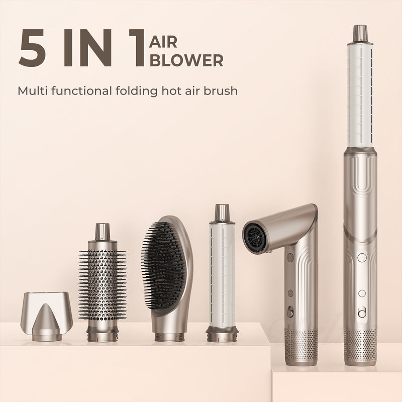 5 in 1 asciugacapelli pieghevole spazzola a soffio di vento asciugacapelli ad alta velocità turbo asciugacapelli spazzola professionale 500 milioni asciugacapelli ionici negativi