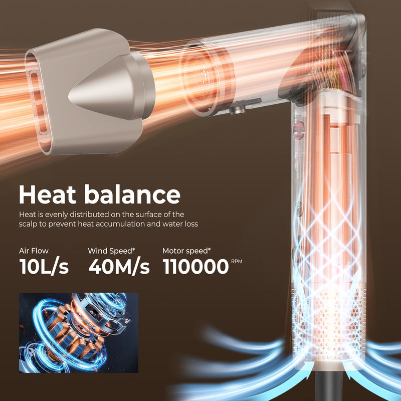 5 in 1 asciugacapelli pieghevole spazzola a soffio di vento asciugacapelli ad alta velocità turbo asciugacapelli spazzola professionale 500 milioni asciugacapelli ionici negativi