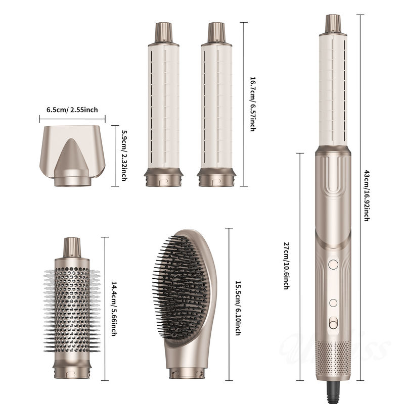 5 in 1 asciugacapelli pieghevole spazzola a soffio di vento asciugacapelli ad alta velocità turbo asciugacapelli spazzola professionale 500 milioni asciugacapelli ionici negativi