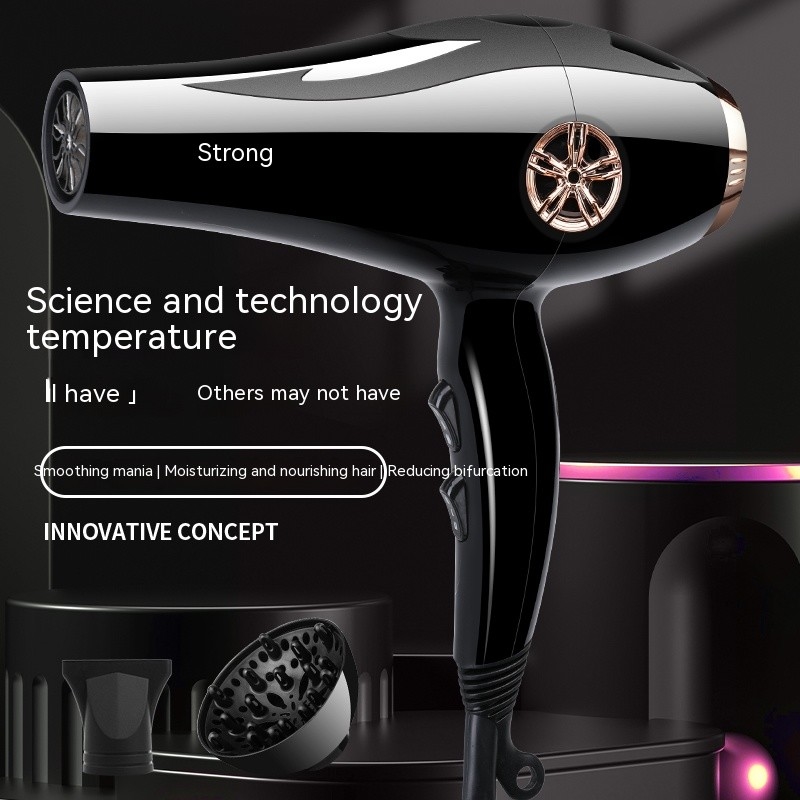 Asciugatrice di capelli professionale ad alta velocità da 2000W con apparecchiature multiattachment set a ioni negativi con luce blu