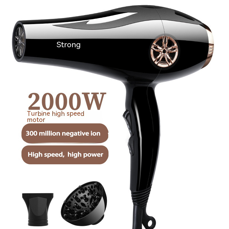 Asciugatrice di capelli professionale ad alta velocità da 2000W con apparecchiature multiattachment set a ioni negativi con luce blu