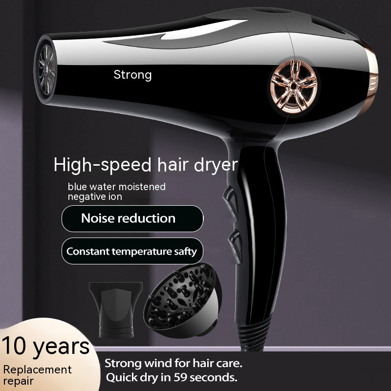 Asciugatrice di capelli professionale ad alta velocità da 2000W con apparecchiature multiattachment set a ioni negativi con luce blu