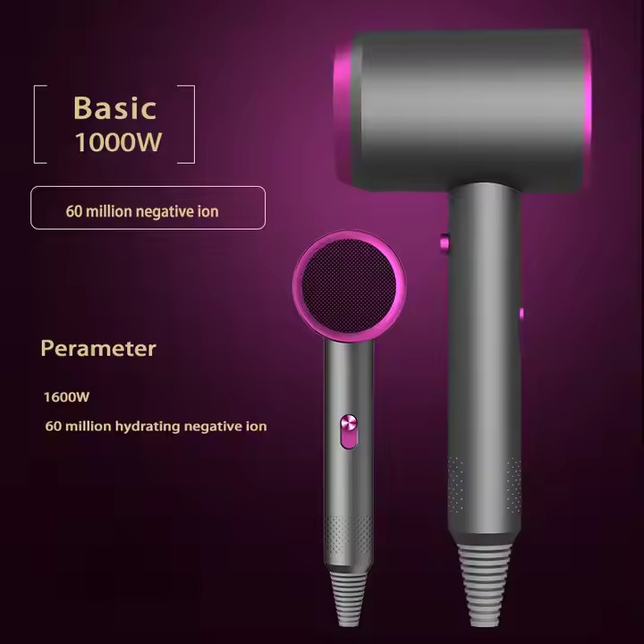 Asciugatrice di capelli elettrica a reazione negativa portatile ad alta velocità da 1500W per la casa senza fili professionale
